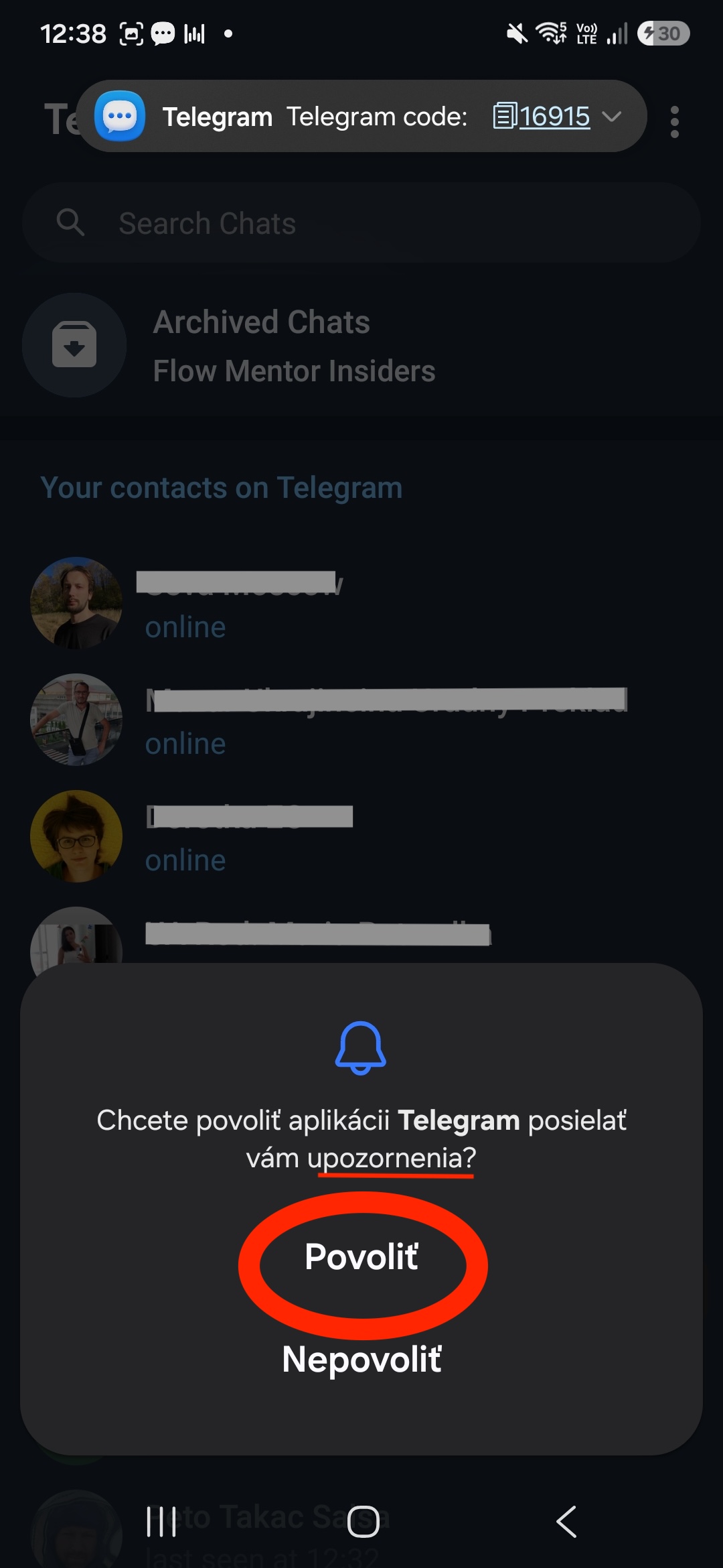 Povolenie notifikácií — Povoliť